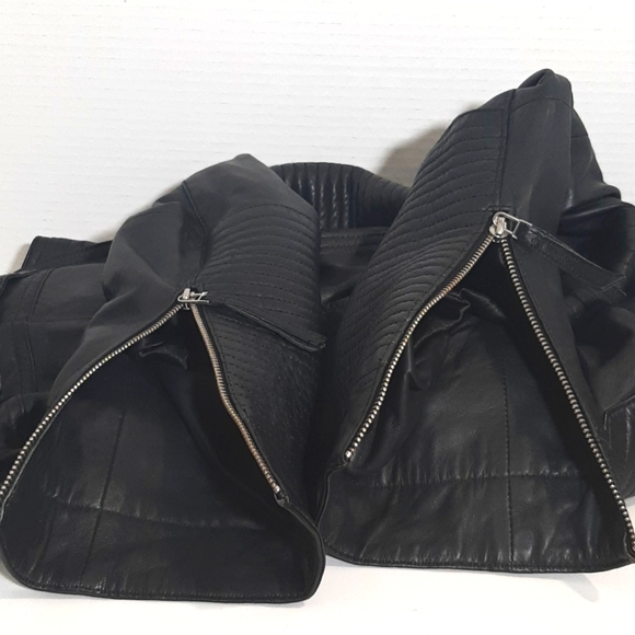 HOT TREND!! Barely worn DANIER BIKER/MILITARY LEATHER JACKET Black Size S - Picture 11 of 16